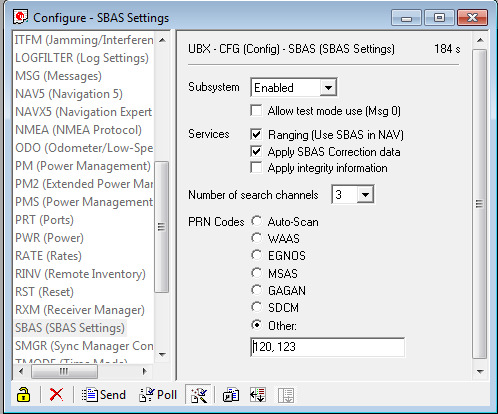 How To Configure Prn Numbers Of Sbas For Neo 7p